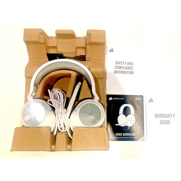 Corsair HS55 Surround Wired Gaming Headset - White / Grey (SEE PHOTOS) - Picture 7 of 8